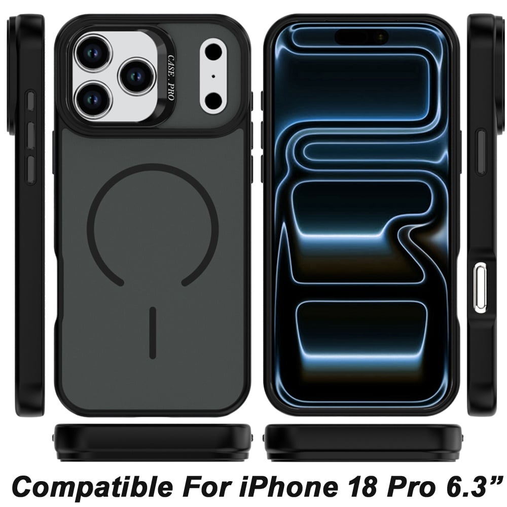 Phone Case for Apple iPhone 18 Pro/ 17 Pro Premium Matte Magnetic Camera Stand Hybrid Shockproof Rugged Protective Anti Scratch Durable Grip Metal Buttons Cover
