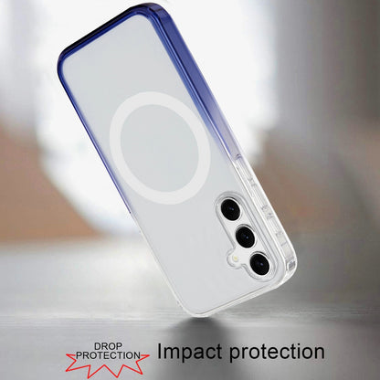 For Samsung Galaxy S25 /S24 Transparent Two Tone Gradiant Magnetic Space [Compatible with Magsafe] Hybrid Shockproof Protective Case Cover Two Tone Pink