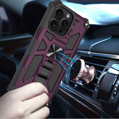 Built in Magnetic Hiden Kickstand Shockproof Rugged Armor Grip Hybrid Heavy Duty Anti Slip Protective Style