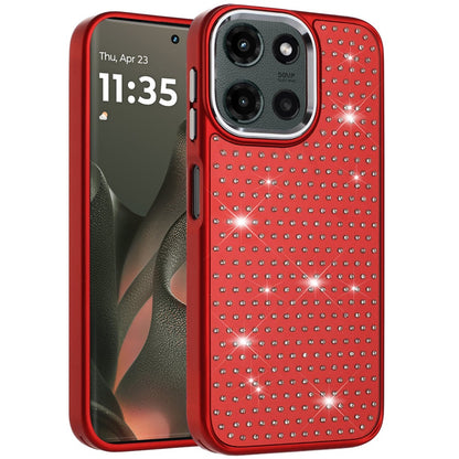 For Motorola Moto G Power 5G 2025 Bling Diamond Metallic, Full Sparkle Chrome Edged Hybrid Protective Shockproof Case Cover