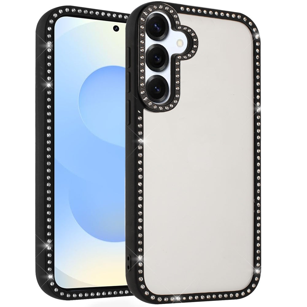 For Samsung Galaxy S25 /S24 Diamond Full Rhinestone Clear Hybrid Protective, Sparkly Bling Transparent Shockproof Bumper All Around Case Cover