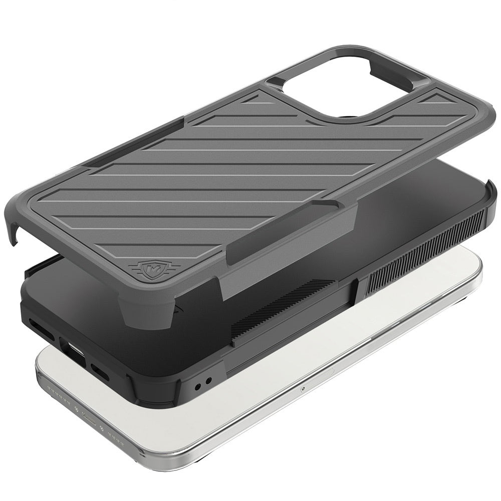 Phone Case for Motorola Moto G Play 5G 2026 Rugged Shockproof Dual Layer Lined Armor Heavy Duty Impact Resistant Protective Grip Durable Everyday Protection Cover Gray