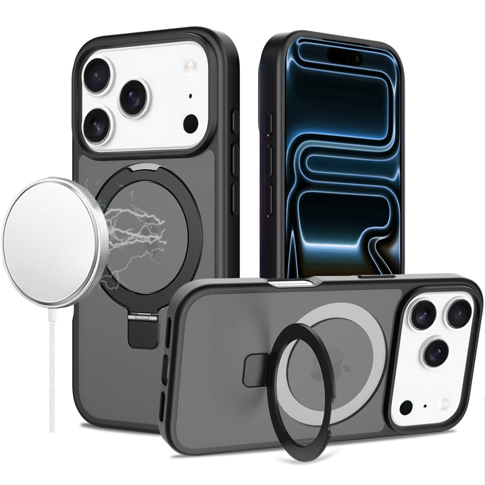 Magnetic Ring Stand Full Rotation Matte Shockproof Grip Anti Slip Durable Camera Protection Hybrid