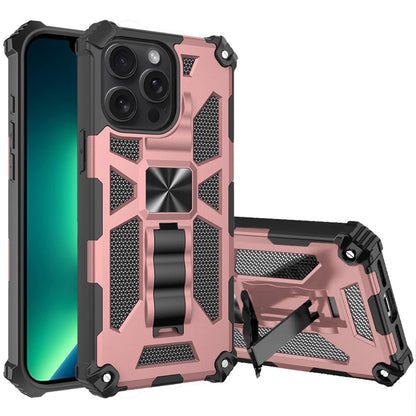 Phone Case for Apple iPhone 13 Pro Built in Magnetic Hiden Kickstand Shockproof Rugged Armor Grip Hybrid Heavy Duty Anti Slip Protective Style Cover Gold