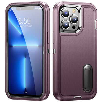 For Apple iPhone 17 Hybrid 3 Layers Hard 3in1 Shockproof with Kickstand Heavy Duty Hard TPU Rubber Anti-Drop Case Cover