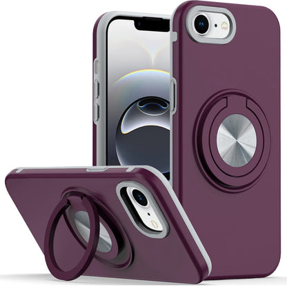 Shockproof Magnetic Ring Stand Rotating CarMount Hybrid Metal Matte Finish AntiSlip Grip Kickstand