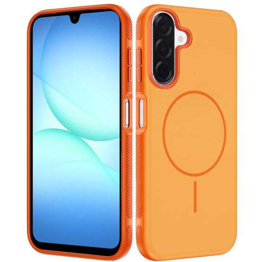 For Samsung Galaxy A17 5G Super Magnetic Premium Edged Core Matte Thick Hybrid Drop Protection Shockproof Design Case Cover Cosmic Orange