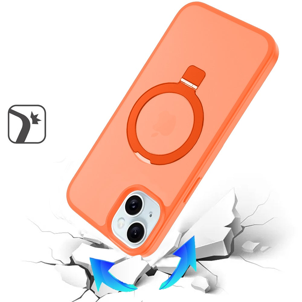 For Samsung Galaxy S26 Ultra Magnetic Circle Back with Ring Stand Full Rotation Matte Hybrid Shockproof Case Cover
