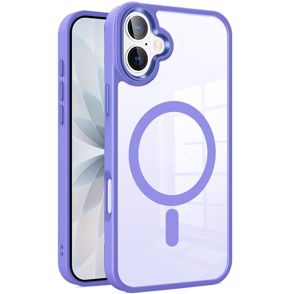 For Apple iPhone 17 (6.3") MagSafe Compatible Transparent Greatest Clear Acrylic with Color Frame Thick Hybrid TPU Hard Case Cover