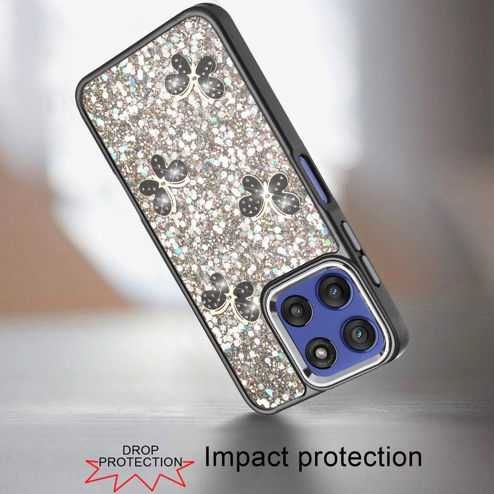 For Motorola Moto G Stylus 5G 2026 /2025 Cute Butterfly Crystal Diamond Glitter Case Sparkle Bling Frame Metallic Edges, Shimmer TPU Hybrid Case Cover