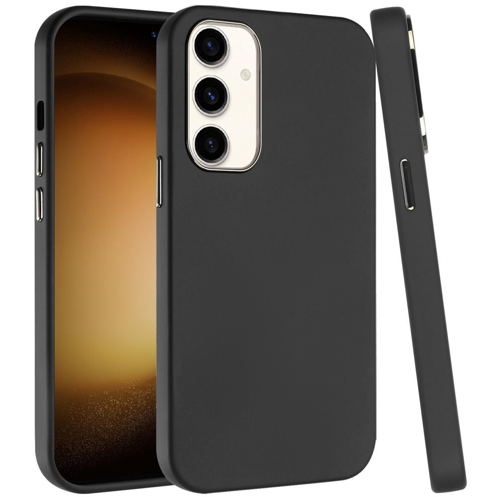 For Samsung Galaxy A16 5G Slim Classic Hybrid Around Rubber Gummy Gel Slick Hard PC Silicone TPU Chromed Button Case Cover