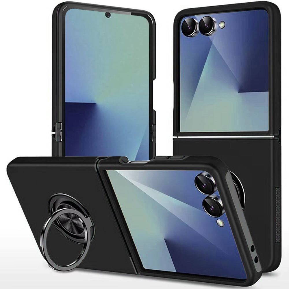 Phone Case for Samsung Galaxy Z Flip 8 Invisible Ring Stand Shockproof Anti Slip Durable Grip Protective Hybrid Slim Fit Magnetic Car Mount Holder Cover