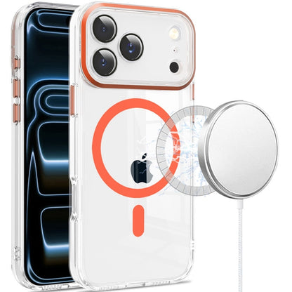 For Apple iPhone 17 Pro (6.3") Clear Transparent Case Matching Circle Design, Hybrid TPU Hard Shell, Support Magsafe Charger Case Cover Black