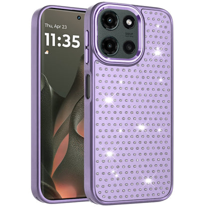 For Motorola Moto G Power 5G 2025 Bling Diamond Metallic, Full Sparkle Chrome Edged Hybrid Protective Shockproof Case Cover