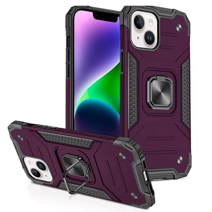 Phone Case for Apple iPhone 14 Magnetic Car Mount Hybrid Ring Stand Shockproof Rugged Grip Armor Heavy Duty Protective TPU Durable Cover Purple