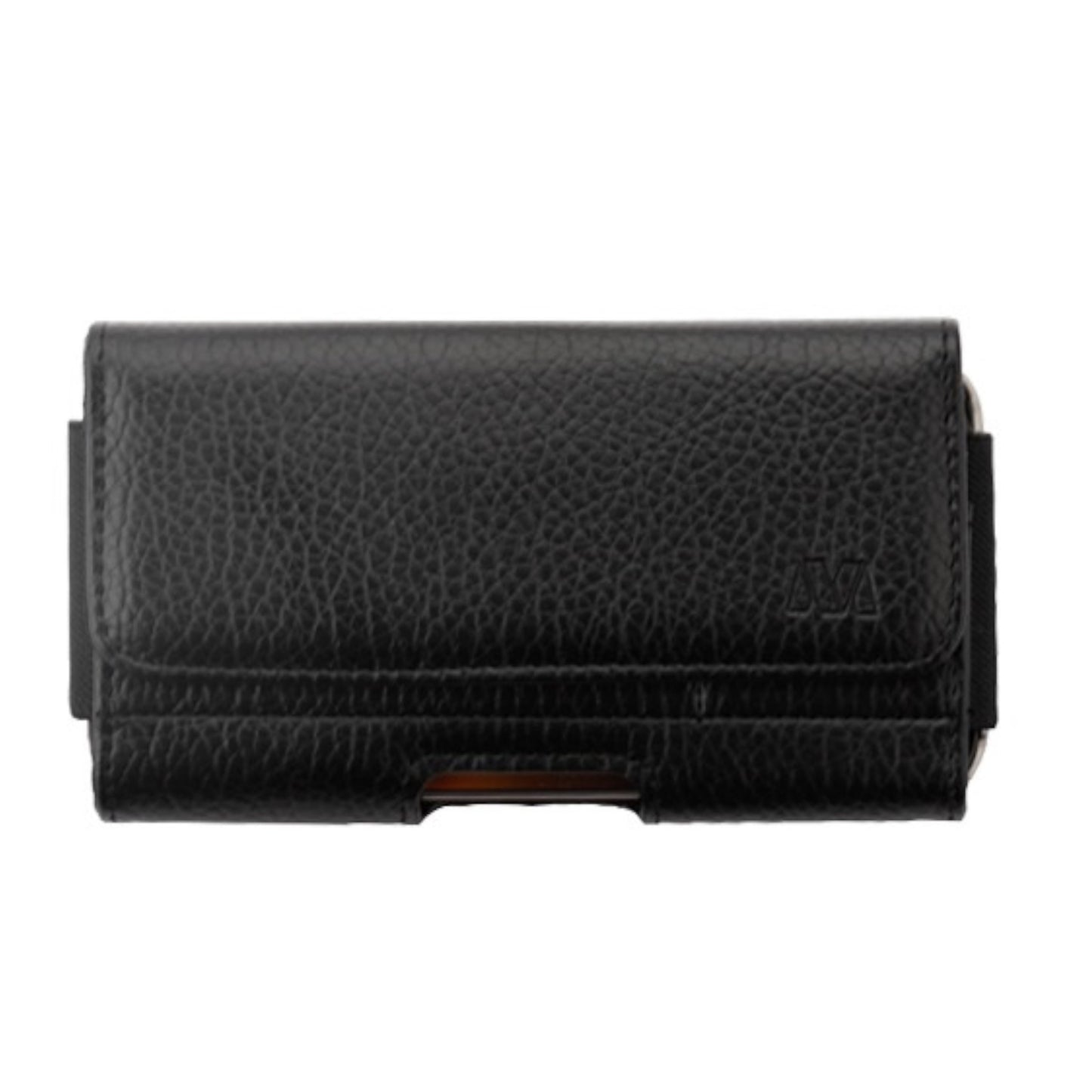 For Apple iPhone 16 Plus (6.7") Universal Leather Horizontal Holster Pouch with Credit Card Slots Wallet & Belt Loop Clip Carrying (Fit up to 6.7" Screen) [Black]