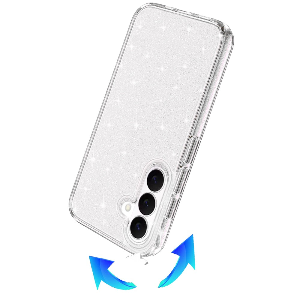 Phone Case for Samsung Galaxy S26 FE /Fan Edition Glitter Transparent Shockproof Thick Clear Hybrid Slim Fit Heavy Duty 3mm TPU Protective Bumper Cover Clear
