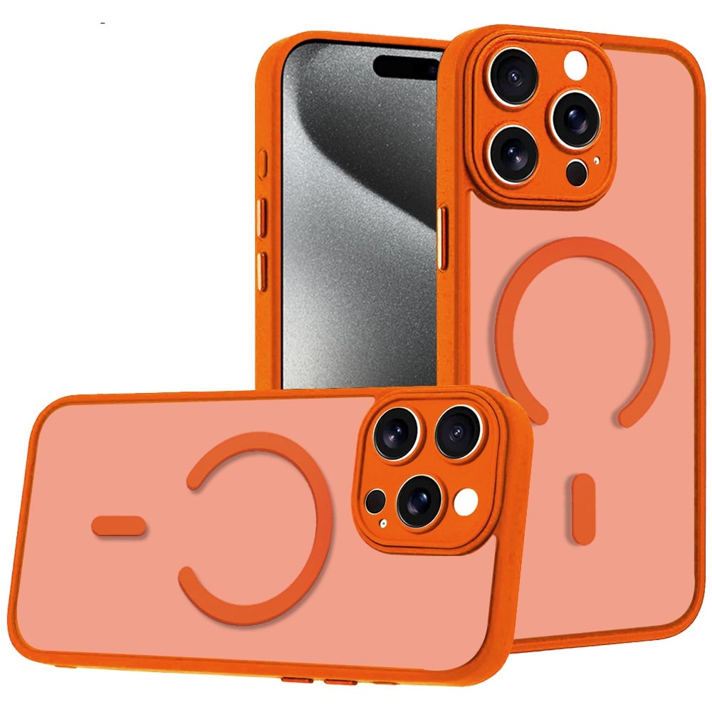 Phone Case for iPhone 15 Pro Max Matte Frosted Magnetic Hybrid Hard PC Soft TPU Camera Protection Slim Shock Absorbing Anti Fingerprint Cover