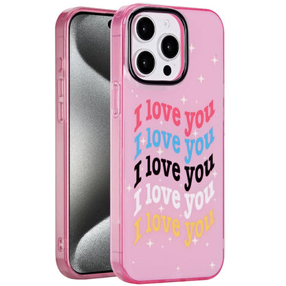 For Apple iPhone 15 Pro Max Fashion Layer Design Slim IMD TPU Protective, Shockproof Hybrid Stylish Durable Hard PC Case Cover