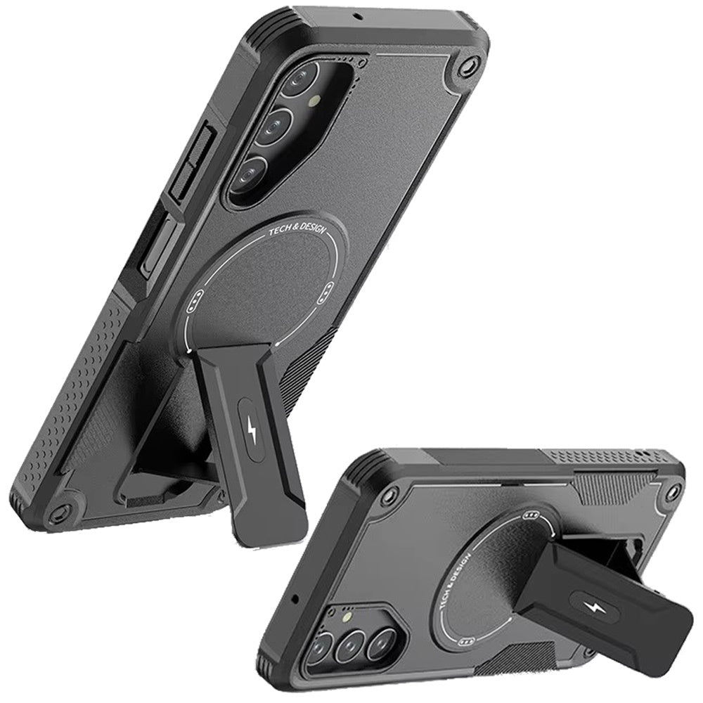 For Samsung Galaxy S25 FE /S25 Fan Edition Magnetic Invisible Kickstand Holder with Magsafe, Slim Fit Shockproof Hybrid Military Grade Heavy Duty Case Cover Midnight Green