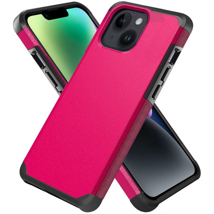 Phone Case for iPhone 14/13 Premium Slim Tough 2in1 Hybrid Case Dual-Layer PC TPU Rubber Armor with Shockproof Protection Cover Pink