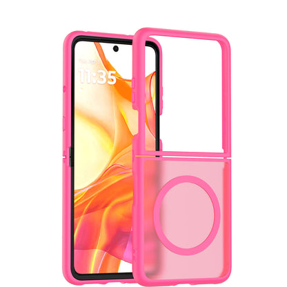 For Motorola Razr 2024 Magnetic Case Hybrid Soft TPU Rubber Bumper Hard Translucent Matte Back Slim Shockproof Case Cover