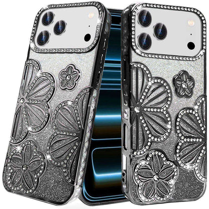 Phone Case for Apple iPhone 18 Pro Shimmer Glitter Floral Thick TPU Shockproof Durable Grip Camera Protection Anti-Scratch Stylish Design Cover