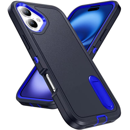 For Apple iPhone 17 Hybrid 3 Layers Hard 3in1 Shockproof with Kickstand Heavy Duty Hard TPU Rubber Anti-Drop Case Cover