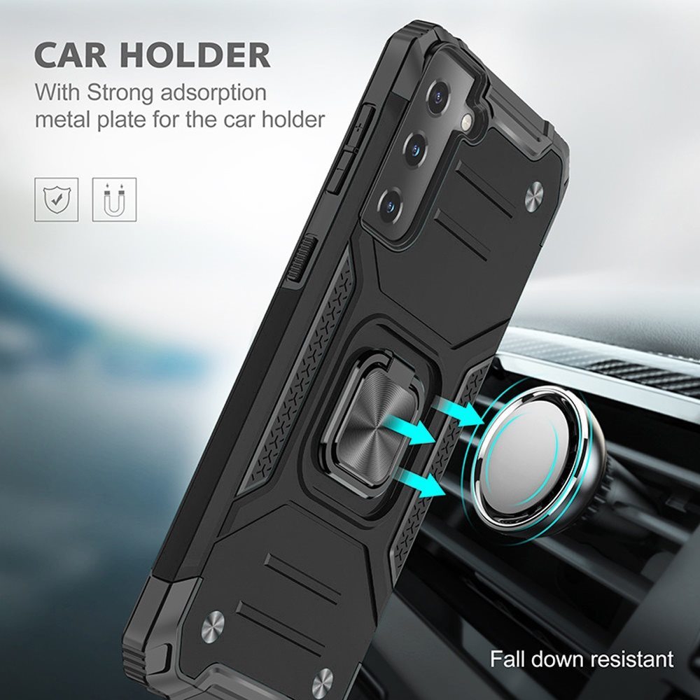 For Apple iPhone 17 Pro Max Armor Hybrid Magnetic Stand with Ring Holder Kickstand Shockproof Heavy-Duty Durable Rugged TPU Dual Layer Case Cover
