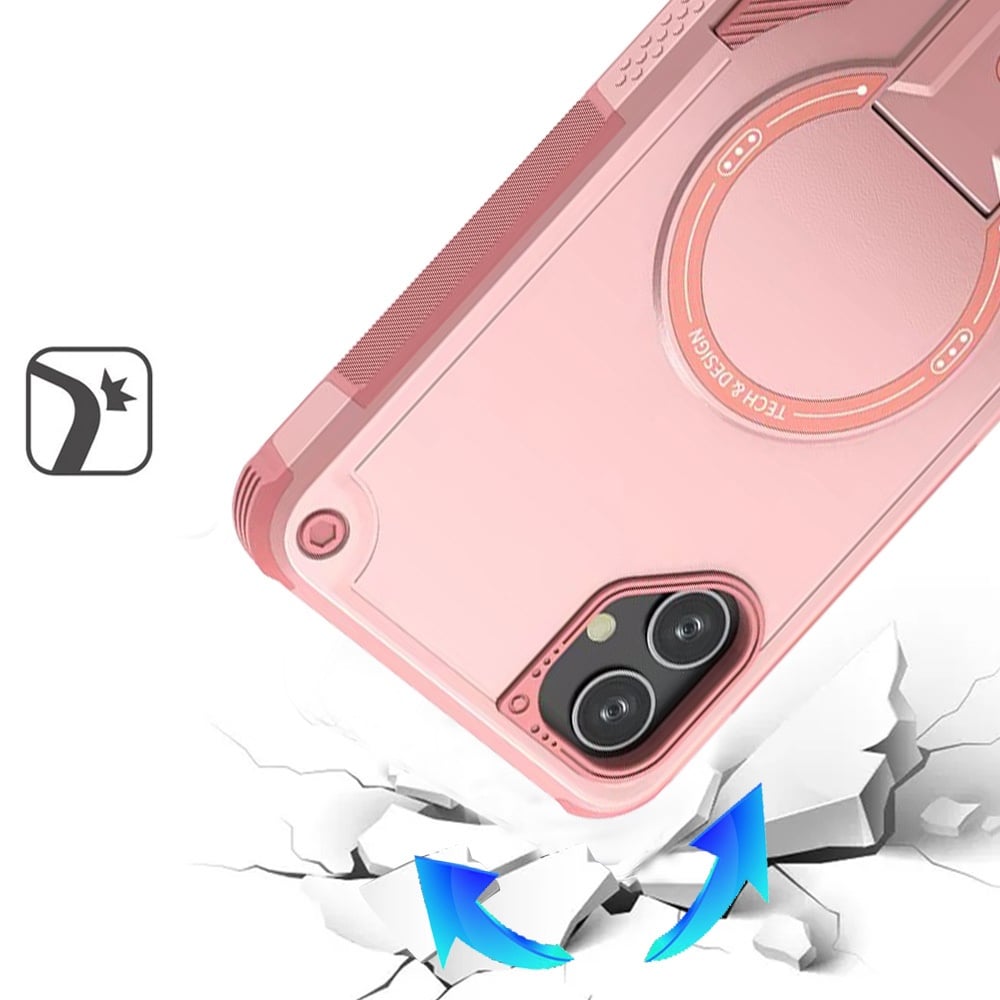 Phone Case for Samsung Galaxy A08 4G, A07 5G, A07 4G Magnetic Kickstand Rugged Shockproof Armor Grip Anti Slip Heavy Duty Protective Matte Stand Hybrid Cover