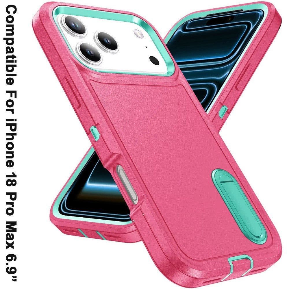 Phone Case for Apple iPhone 18 Pro Max 3in1 Tough Rugged Kickstand Shockproof Armor Grip Heavy Duty Drop Resistant Protective Hybrid Cover