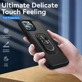 For Apple iPhone 15 Pro (6.1") Heavy Duty Hybrid Rugged 2in1 Shockproof Protective with Magnetic Ring Stand Holder  Phone Case Cover