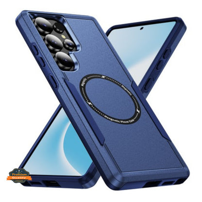 For Samsung Galaxy S25 Ultra Heavy Duty Rugged & Dual-Layer Protection and Magnetic Circle Compatible with Magsafe Shockproof Case Cover