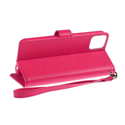 For Apple iPhone SE 4 Wallet Cases PU Leather with Credit Card /ID /Cash Holder Slot Dual Flip Pouch, Stand and Strap Case Cover Hot Pink
