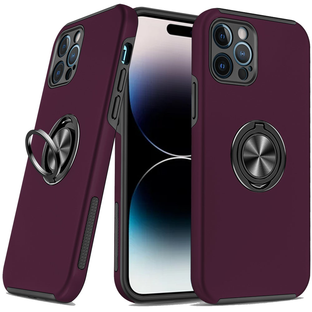 Phone Case for Apple iPhone 14 Pro Max Invisible Ring Stand Shockproof Anti Slip Durable Grip Protective Hybrid Fit Magnetic Car Mount Holder Cover Purple