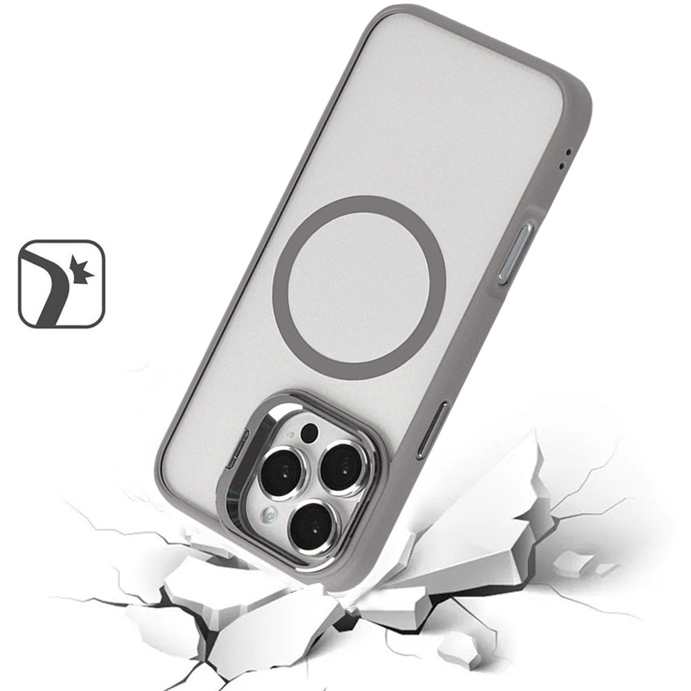 For Apple iPhone 16 (6.1") Hybrid Magnetic Cool Case with Camera Stand Fits MagSafe Accessories Shockproof Case Cover