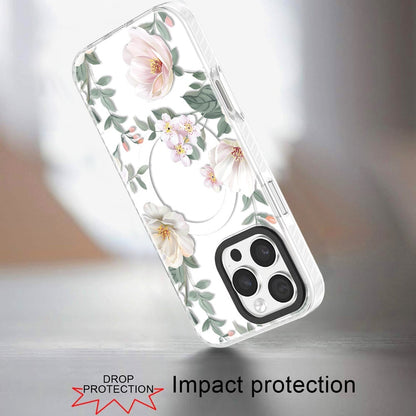 For iPhone 16 Pro Max (6.9") Magnetic Hybrid Stylish Design IMD Pattern, Compatible with MagSafe, Slim TPU Protector