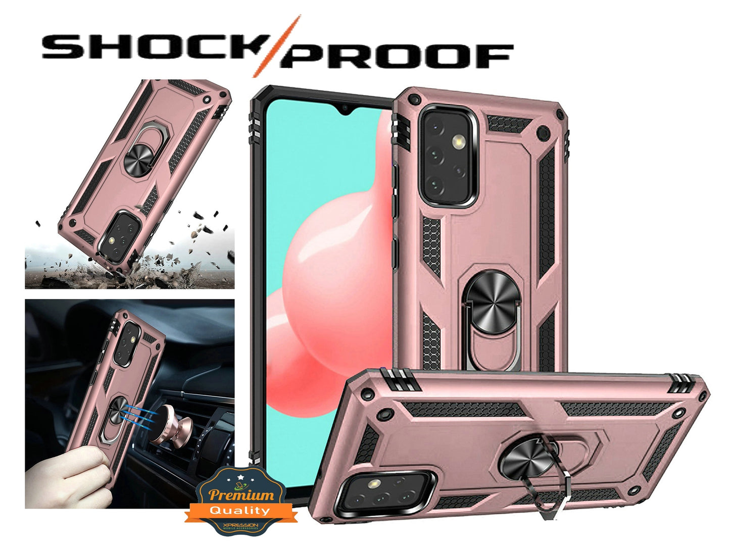 For Samsung Galaxy S25+ /S25 Plus /S24+ Plus Hybrid Shockproof Durable 360 Degree Rotatable Ring Stand Holder Kickstand Fit Magnetic Car Mount Case Cover
