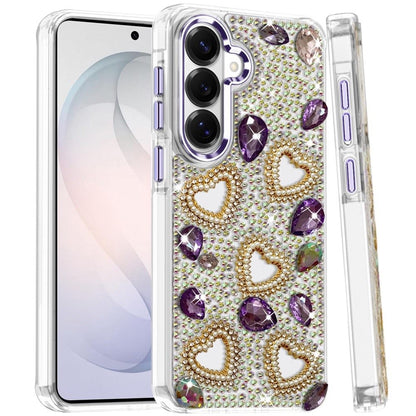 Luxury Crystal Heart Rhinestone Diamond Bling Shockproof Hybrid Glitter Protective Stylish Durable Grip