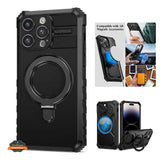 For Apple iPhone 15 Pro (6.1") Hybrid Bumper Invisible Stand Compatible with Magsafe 360° Ring Kickstand Shockproof  Phone Case Cover