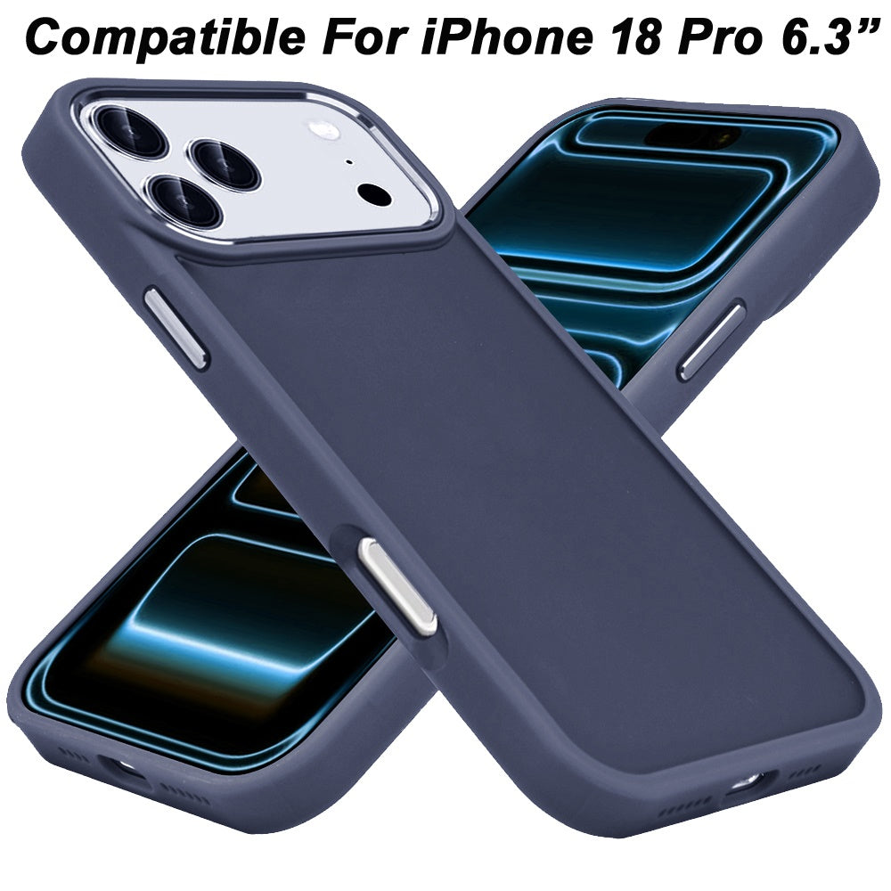 Phone Case for Apple iPhone 18 Pro Polished Acrylic Hybrid TPU Slim Shockproof Metal Button Thick Durable Grip Camera Protection Anti-Scratch Cover