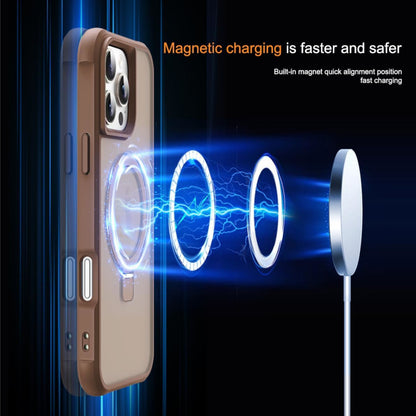 For Apple iPhone 17 AIR Translucent Matte Finish, MagSafe Compatible, Built-in Ring Stand, Shockproof Protective Back Case Cover