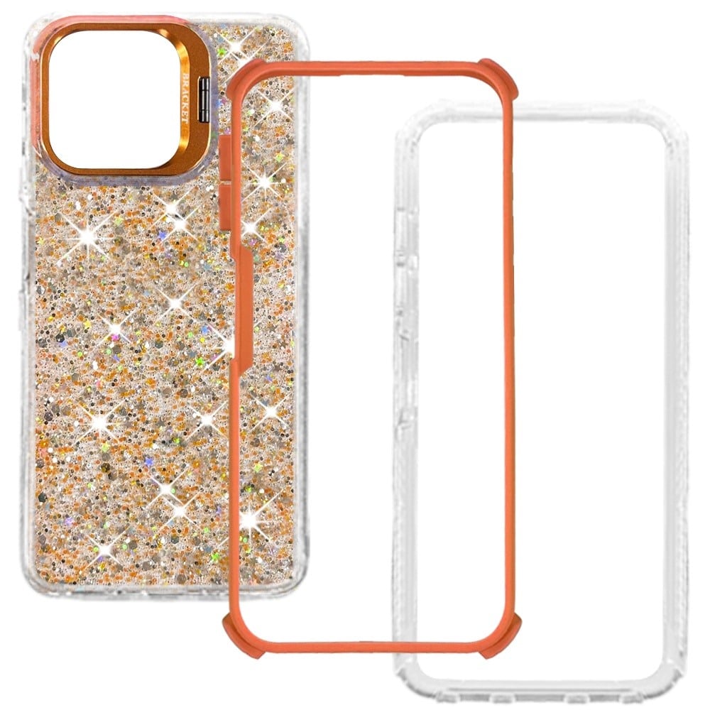 Phone Case for Motorola Moto G 5G 2026/ 2025 Luxury Bling Scattered Glitter Hybrid Dual Layers with Integrated Camera Stand and Sparkle Finish Design Cover