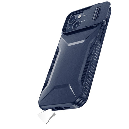 For Apple iPhone 12 /12 Pro Slim Fit Shockproof Hybrid with Slide Camera Window Covering, Rugged Tpu Silicone Hard PC Bumper Case Cover