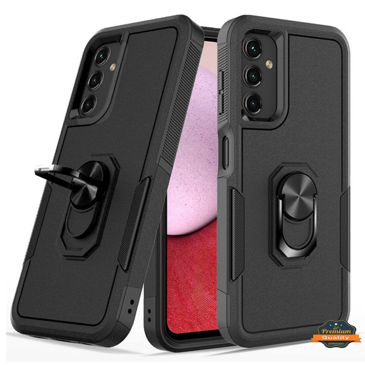 For Samsung Galaxy A17 5G Heavy Duty Rugged Hybrid, Dual-Layer Shockproof Protection with Magnetic Ring Stand Holder Case Cover