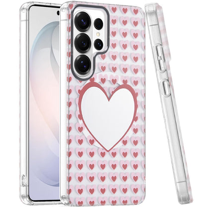 Phone Case for Samsung Galaxy S26 Ultra Shockproof Dual Layer TPU IMD Print Rugged Anti-Slip Grip Drop Protection Scratch Resistant Slim Fit Glossy Floral Heart Aesthetic Cover