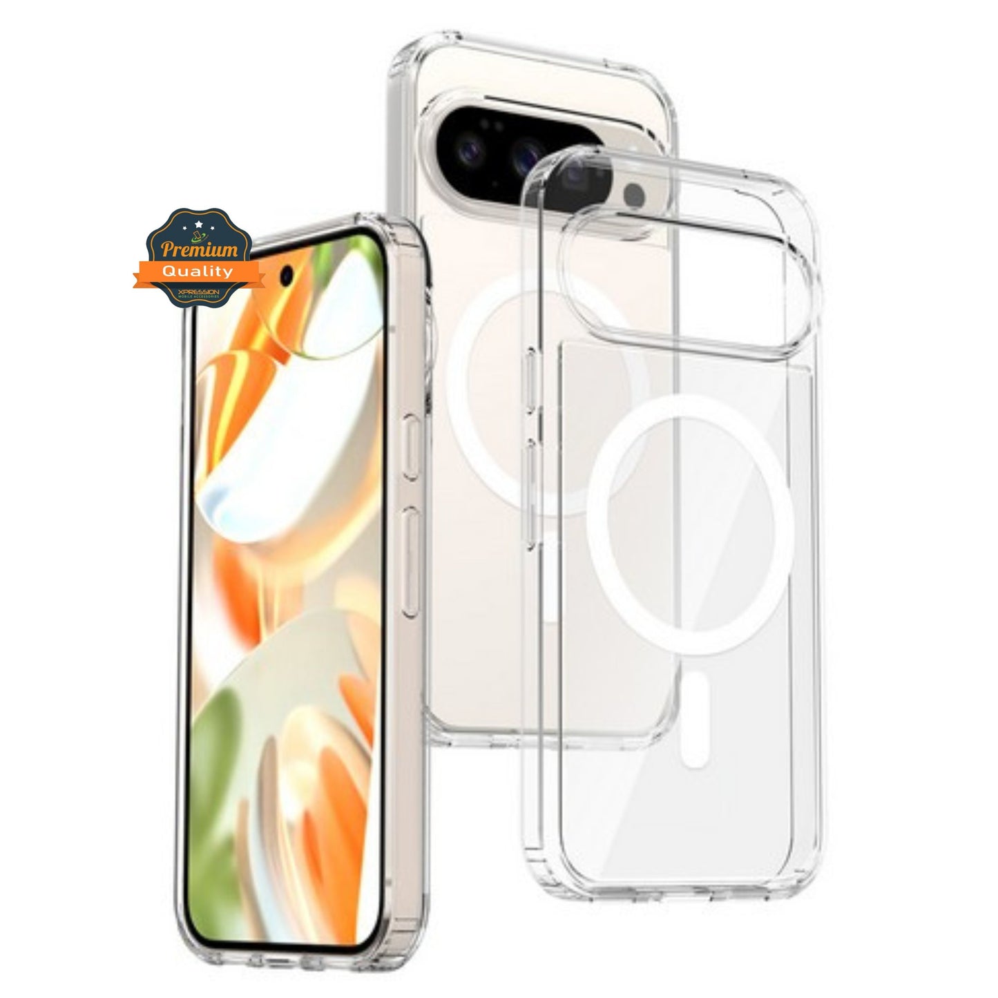 For Google Pixel 10 /Pixel 10 Pro Hybrid Clear Case Magnetic Back Shockproof Protective Transparent Back, Slim Fit, Wireless Charging Ready Case Cover Clear