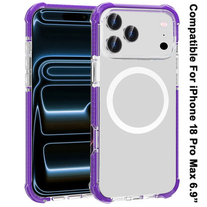 Phone Case for Apple iPhone 18 Pro Max/ 17 Pro Max Acrylic Magnetic Circle Transparent Shockproof Frame Hybrid 2.5mm Tough Clear Drop Protection Slim Durable Cover