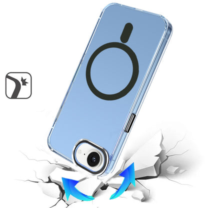 For Apple iPhone 17E /16E Clear Transparent Case Matching Circle Design, Hybrid TPU Hard Shell, Support Magsafe Charger Case Cover