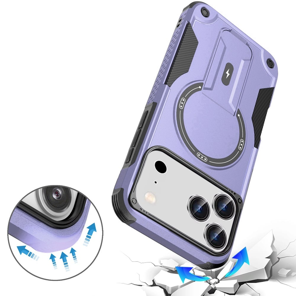 Phone Case for Apple iPhone 18 Pro Magnetic Kickstand Rugged Shockproof Armor Grip Anti Slip Heavy Duty Protective Matte Stand Hybrid Cover
